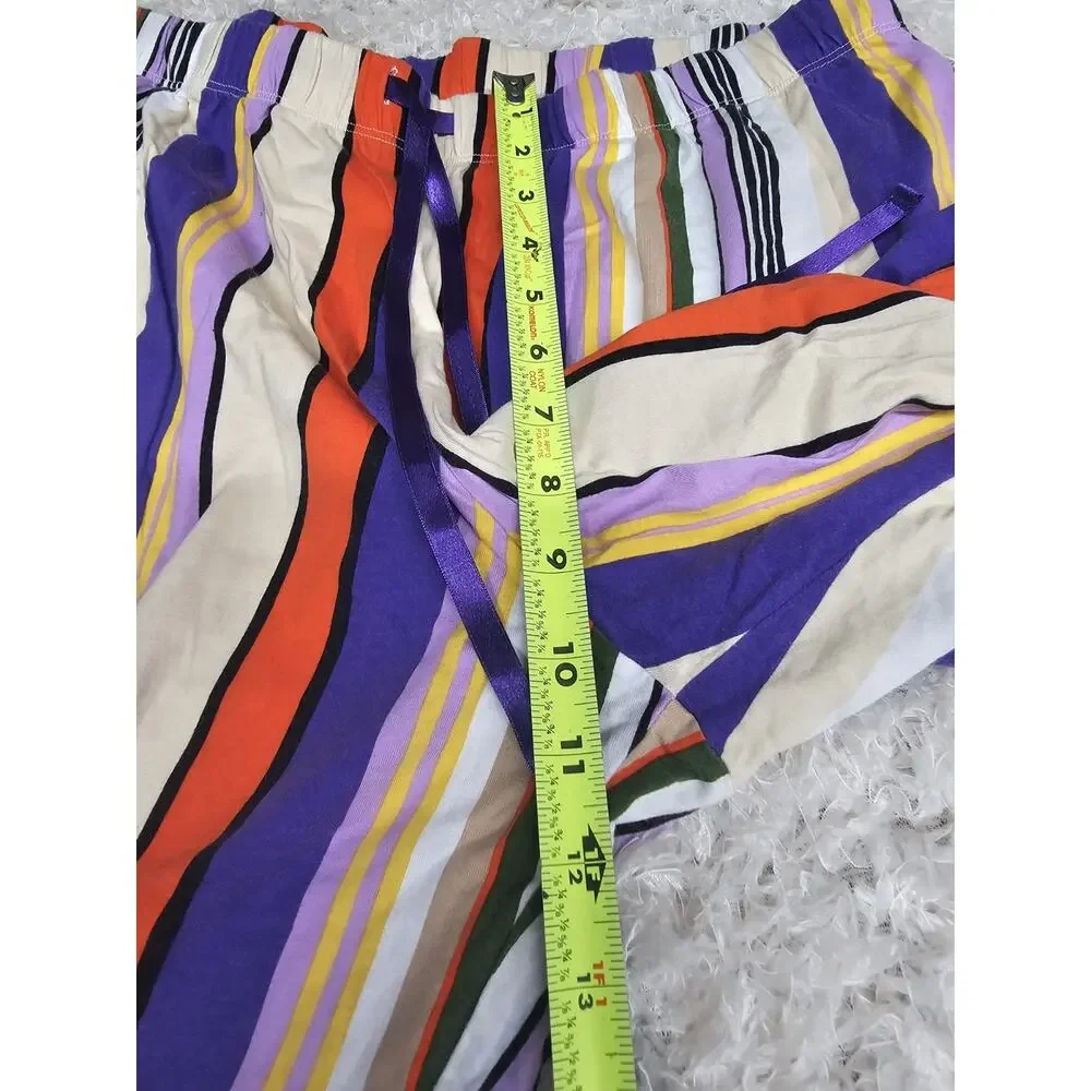 Cacique Striped Pajama Pants Womens 18/20 Plus Size 100% Cotton Lounge Boho Wide